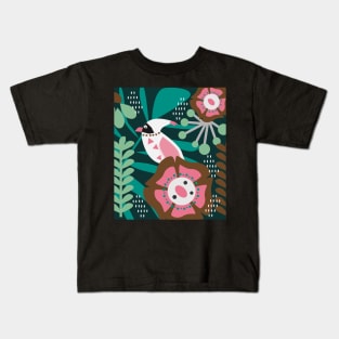 Tropical nocturnal decor with bird Kids T-Shirt